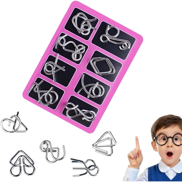 Metal Brain Teaser Wire Jigsaw Puzzle - Educational Test Toys, Metal Montessori Puzzle Set, Brains Teasers for Adults Puzzles | Intelligence Toy, Party Favor for Women Men Kids,D