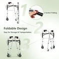 thumbnail image 4 of Giantex Déambulateur Pliant pour Aînés, Déambulateur à Roulettes à Hauteur Réglable, Aide à la Marche avec Cadre en Métal, 4 of 9