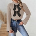 thumbnail image 2 of TINZ Sweater Dress Long Sleeve Oversized Tunic With Exquisite Embroidery And Panel Design Warm Winter Knit Vest Dress Long Pullover Sweater Belted Long Dress, 2 of 5