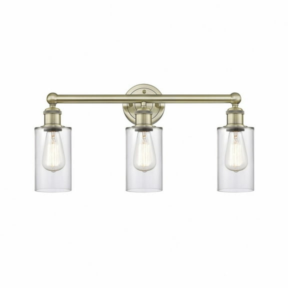 616-3W-AB-G802 Innovations Lighting Clymer - 3 Light Bath Vanity In Modern Style-11.38 Inches Tall and 21.88 Inches Wide-Antique Brass Finish-Clear