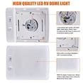 thumbnail image 2 of Facon 12V LED RV Dome Light with USB Charger, High Speed Charging 5V 2.4A, 12V DC Interior Light with On&Off Switch for RV Camper Caravan Trailer Boat, 2 of 8