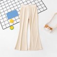 thumbnail image 2 of RUTAYY Children Girls' Leggings Summer Ice Cream Silk Flared Leg Proof Casual Outdoor Play Elastic Waist Soft Breathable Classic Style, Beige, 5-6 Years, 2 of 4