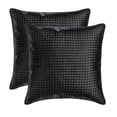 thumbnail image 4 of The HomeCentric Decorative Black 22"x22" (55x55 cm) Throw Pillows, Faux leather Textured, Basket Weave, Solid, Metallic Throw Pillows For Couch, Solid Pattern Modern Style - Tanner Black, 4 of 5