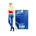 thumbnail image 4 of Sweet Look Juniors Womens Blue Denim Jeans Stretch Skinny Ripped Distressed Jean Pants, 4 of 5