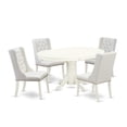 thumbnail image 2 of East West Furniture Avon 5-piece Wood Dining Set in Linen White, 2 of 10