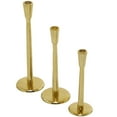 thumbnail image 6 of DecMode 3 Candle Gold Aluminum Metal Slim Candle Holder with Round Bases, Set of 3, 6 of 12