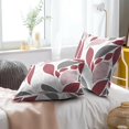 thumbnail image 6 of Burgundy Grey Floral Pillow Covers 18x18 Inch Set of 2 Modern Dahlia Flower Petals Decorative Throw Pillow Covers Farmhouse Pillow Cases Cotton Square Cushion Covers for Couch Bed Sofa Home Decor, 6 of 6