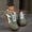 Green, variant on Gum Sole Sneakers For Women Classic Retro, Retro Color Block Shoes Casual Tennis Style, Leather Walking Footwear Anti Slip Comfort, Flat Skate Trainers For Daily Sport