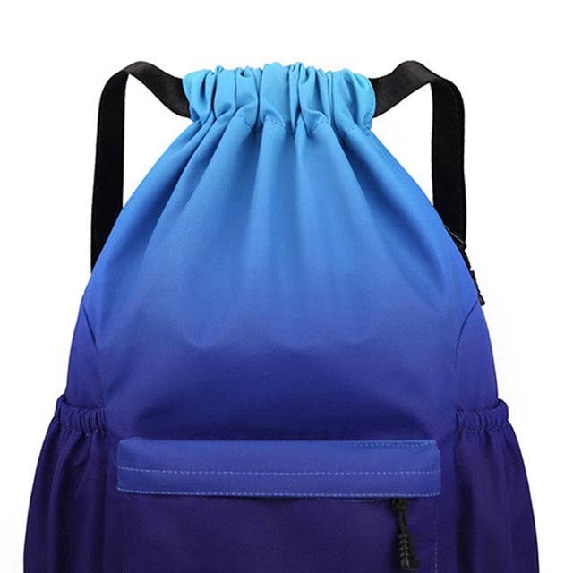 Mochila de playa deportiva de color degradado con bolsillo con cremallera bolsa deportiva para hombres y mujeres