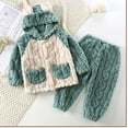thumbnail image 2 of Gpaecead Toddler Baby Cute Outerwear Warm Outfits Flannel Home Sleepwear Set For Boys And Girls Green, 2 of 5