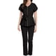 thumbnail image 2 of Conjuntos de uniformes de trabajo Traje de trabajo Corto Transpirable Accesorios cómodos Camisetas de enfermera Pantalones Talla M Negro, 2 of 9