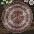 thumbnail image 6 of Beaded Placemats Set of 4 for Dining Table, Table Placemats, 14 Inches Round - Red Silver, 6 of 8