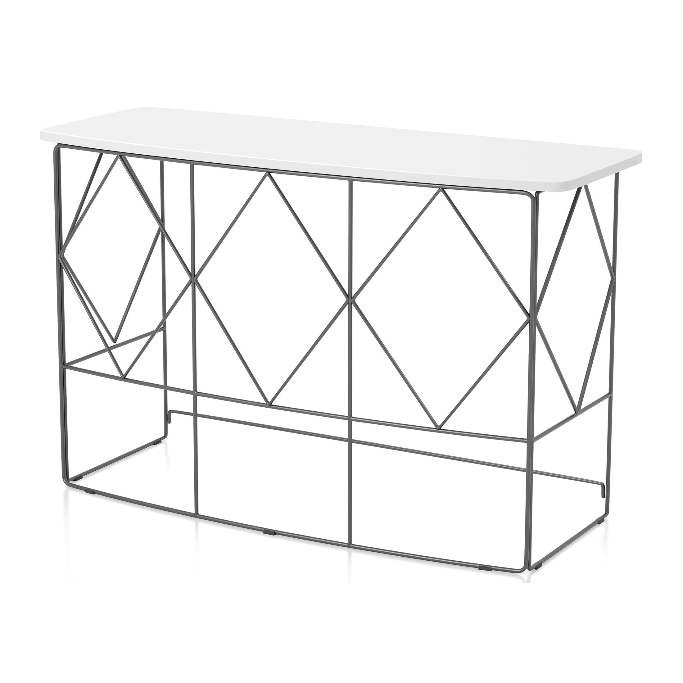 Furniture of America Herlan Console Table with Metal Frame, White