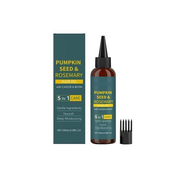 HHBEAUTY Pumpkin Rosemary Oil For Hair | Infused with Pumpkin, Rosemary, Castor | Hair Oil Improve Dry Damaged Hair, Healthier