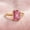 Rose Plated, variant on Emerald Cut Pink Sapphire Promise Ring, 925 Sterling Silver Yellow Gold Plated September Birthstone Ring, Anniversary Gift Jewelry