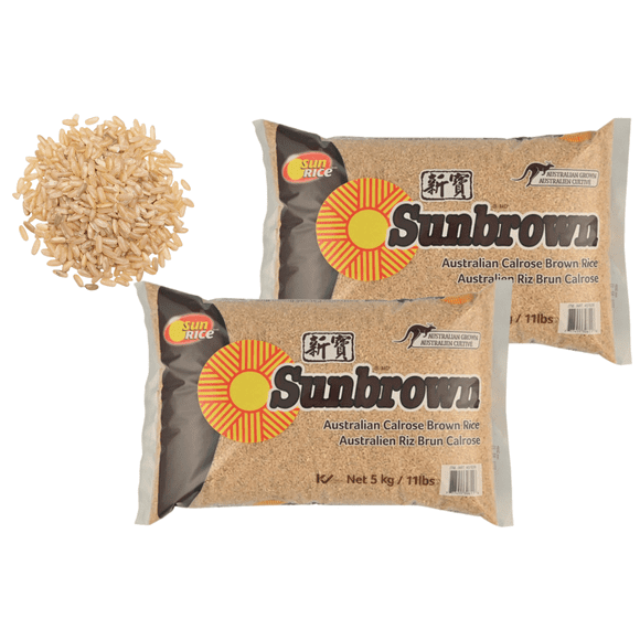 Sunbrown Australian Calrose Whole Grain Brown Rice, 5 kg (Pack of 2), 10 kg Total