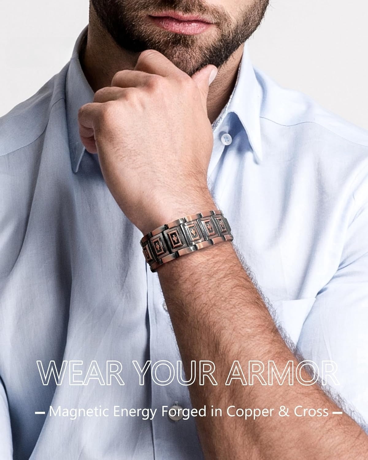 Wollet 3X Magnetic Copper Bracelet for Men,Bracelets, Adjustable Bracelet