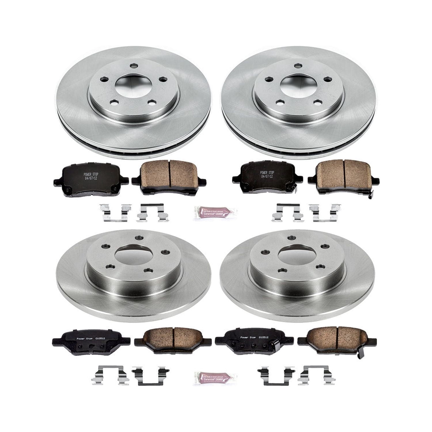 Power Stop Front and Rear Stock Replacement Brake Pad and Rotor Kit KOE1618