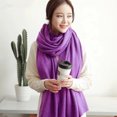 thumbnail image 4 of Bufanda de mujer otoño e invierno Explosión coreana de color sólido imitación cachemira tejida bufanda de lana hombres y mujeres con cien (blanco) JM, 4 of 5