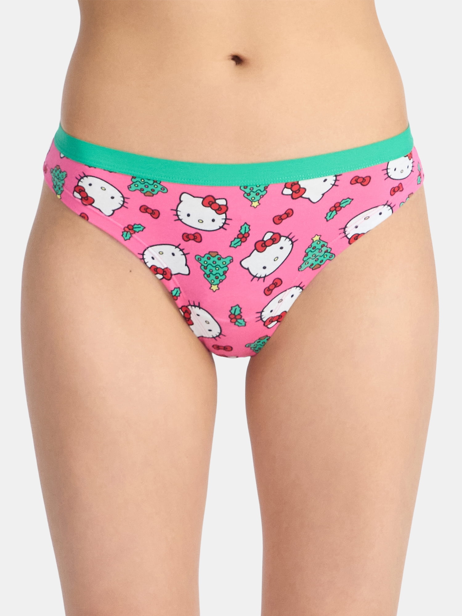 Hello Kitty Women's Christmas Cheeky Panties, 3-Pack, Sizes S-XXL