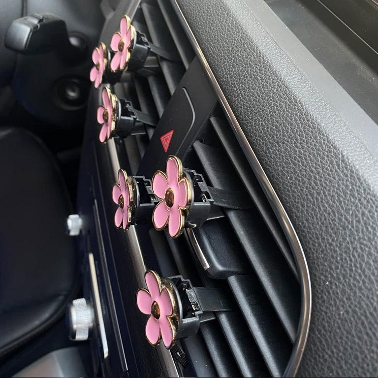 6 Pieces Daisy Air Vent Clips Flower Car Decoration Car Air