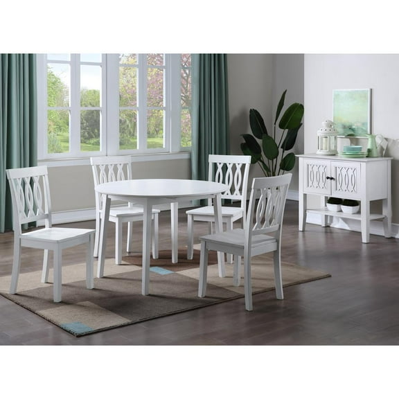 Steve Silver Naples White Wood Drop-leaf Dining Table