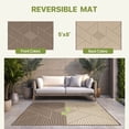 thumbnail image 3 of KUETH 5'x 8' Outdoor Rug Plastic Foldable Waterproof Outside Carpet UV Resistant Geometric Patio RV Deck Mat,COFFEE BEIGE, 3 of 6