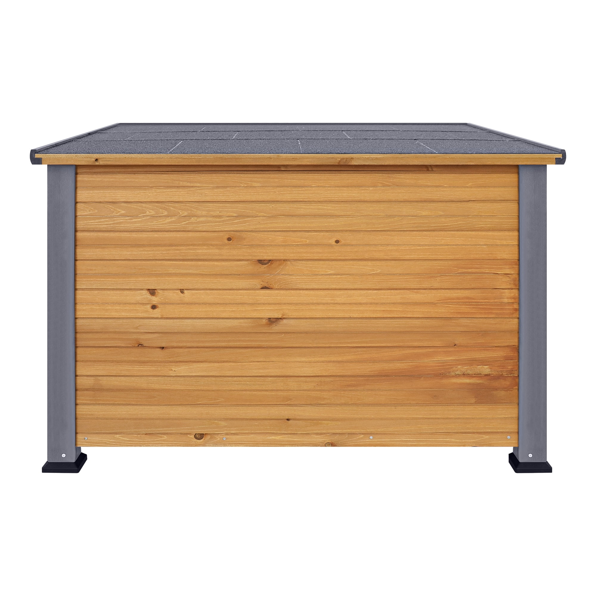 Pefilos 45" Wooden Dog Houses for Large Dogs Outdoor Weatherproof Pet Cat House, Elevated Floor, Dark Gray Roof, Brown Pefilos 45" Wooden Dog Houses for Large Dogs Outdoor Weatherproof Pet Cat House, Elevated Floor, Dark Gray Roof, Brown