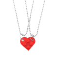 thumbnail image 1 of Collar de pareja en forma de corazón de 2 piezas cadena de clavícula de empalme desmontable de doble capa adecuada para regalos de cumpleaños regalos del Día de San Valentín, 1 of 4