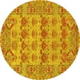 thumbnail image 1 of Ahgly Company Machine Washable Indoor Round Persian Yellow Traditional Area Rugs, 7' Round, 1 of 4