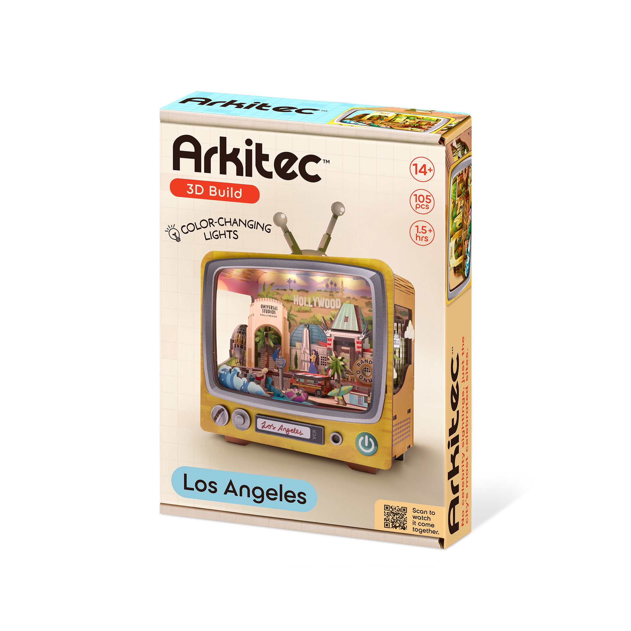 Arkitec 105-Piece Los Angeles CityVision 3D Build Wooden Puzzle