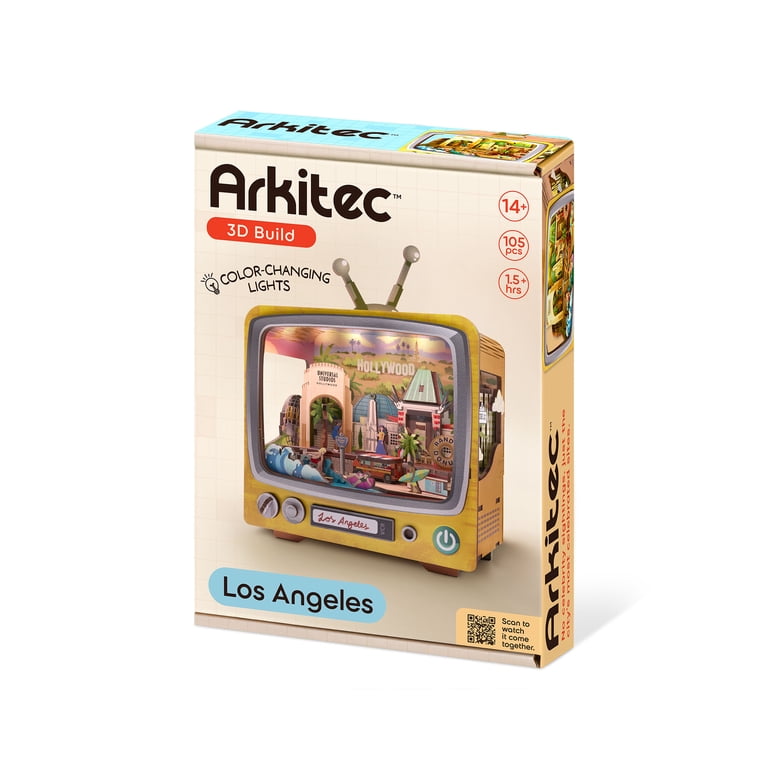 Arkitec 105-Piece Los Angeles CityVision 3D Build Wooden Puzzle