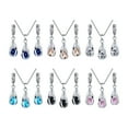 thumbnail image 7 of Silver Drop Jewelry Set for Women Cubic Zircon Teardrop Dangle Earrings And Necklace Set for Wedding Bridal Accessories, 7 of 7
