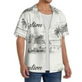 thumbnail image 2 of Susaid Summer Vacation Scene With Camping Van Print Men's Polo Shirts Button Down Short Sleeve Casual Summer Beach Vintage Shirts for Men-Large, 2 of 5