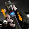 thumbnail image 5 of Hvmvliv Retractable Flashlight LED Flashlight,1000 Lumenss Super Bright Flashlight, Zoomable, Rechargeable Flashlight with 4 Modes, Powerful Handheld Flashlight Black, 5 of 9