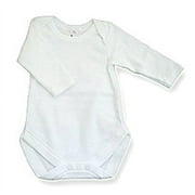 Baby Jay 100% Cotton Long Sleeve Snap Crotch One Piece Onesie Bodysuit (18-24 Months, White)
