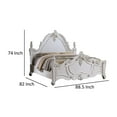 thumbnail image 5 of Benjara Frank King Size Bed, Carved Details, Finial Posts, Classic White Solid Wood, 5 of 5