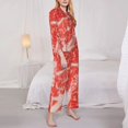 thumbnail image 3 of Vsdgher Beef Steaks Pajamas Set Long Sleeve Sleepwear Womens Button Down Nightwear Pj Sets-Small, 3 of 7