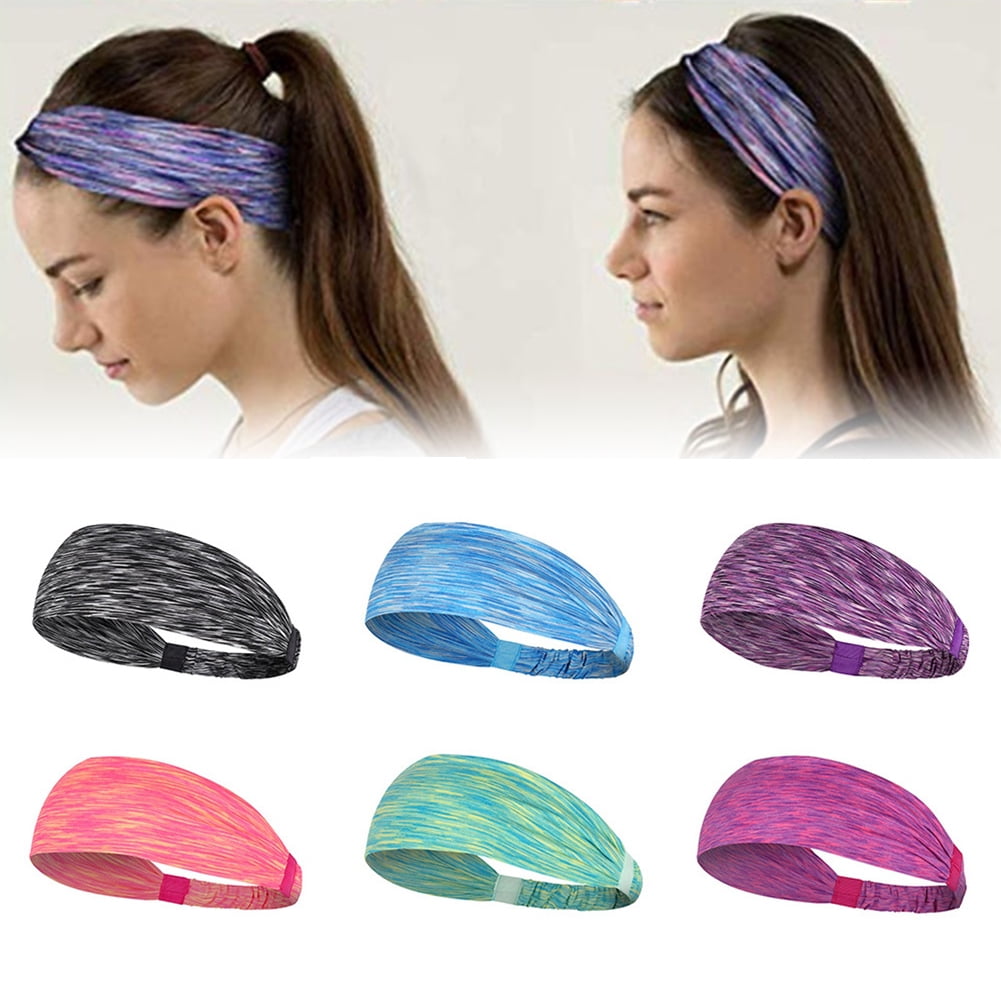 Men Women Non-Slip Sports Headband Sweatband Moisture Wicking Elastic Hair Band