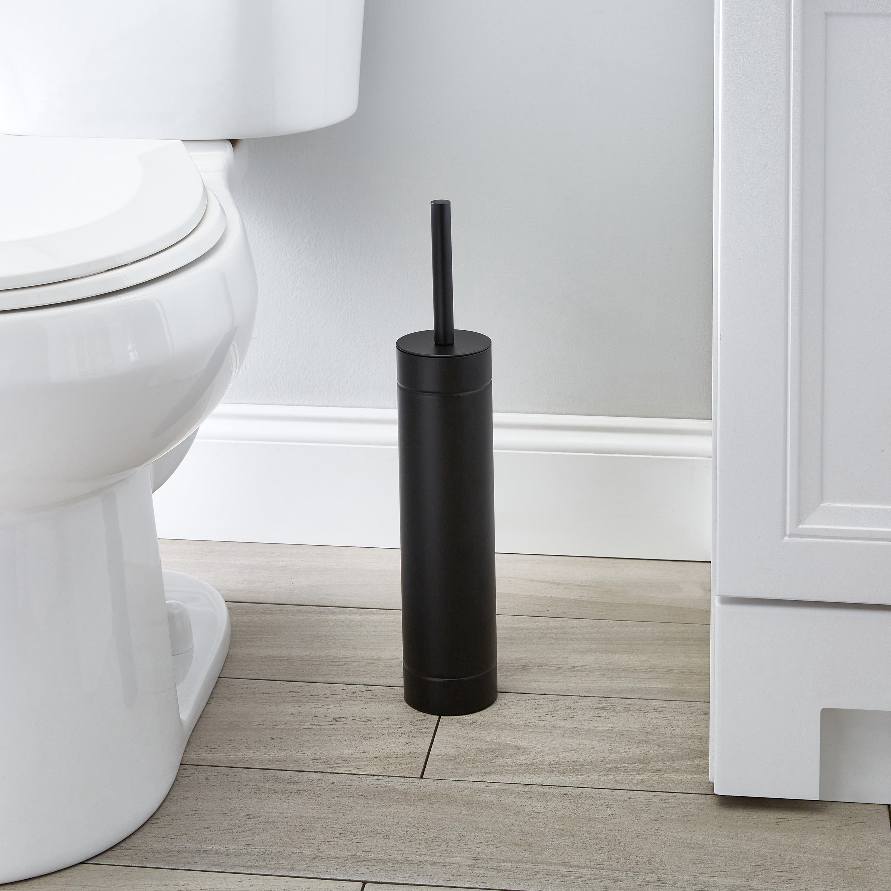 Bath Bliss  Adult Slender Toilet Brush with Weighted Base in Black
