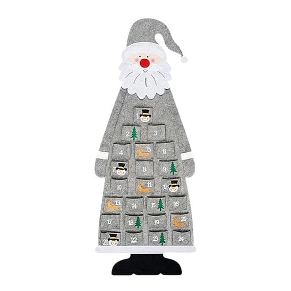 Fmbmuo Santa 3D Felt Hanging Advent Calendar 2025 - Reusable Christmas Countdown Decor, Lifelike Design for Festive Home Wall Decorations