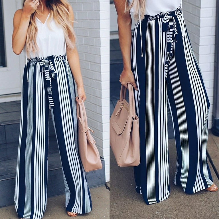 Loose striped on sale pants outfits
