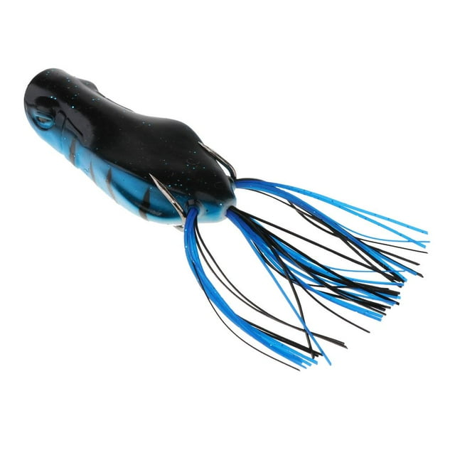 koolsoo Leurre de Pêche Grenouille Réaliste Double Hameçon Noir