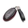 thumbnail image 2 of Vitodeco Leather Smart Key Fob Case Compatible with Nissan Versa, Sentra, Altima, Maxima, Rogue 2007-2022 (5-Button, Black/Red), 2 of 5