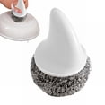 thumbnail image 5 of Steel Wool Scrubber with Handle, cast iron cleaning kit, pan cleaner heavy duty, Heavy Duty Cleaner for Dishes, Cast Iron, Pots, Pans & Grills, 5 of 9