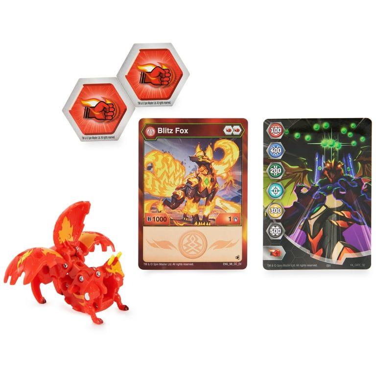 Bakugan Evolutions, Blitz Fox (Red) Bakugan and Trading Card