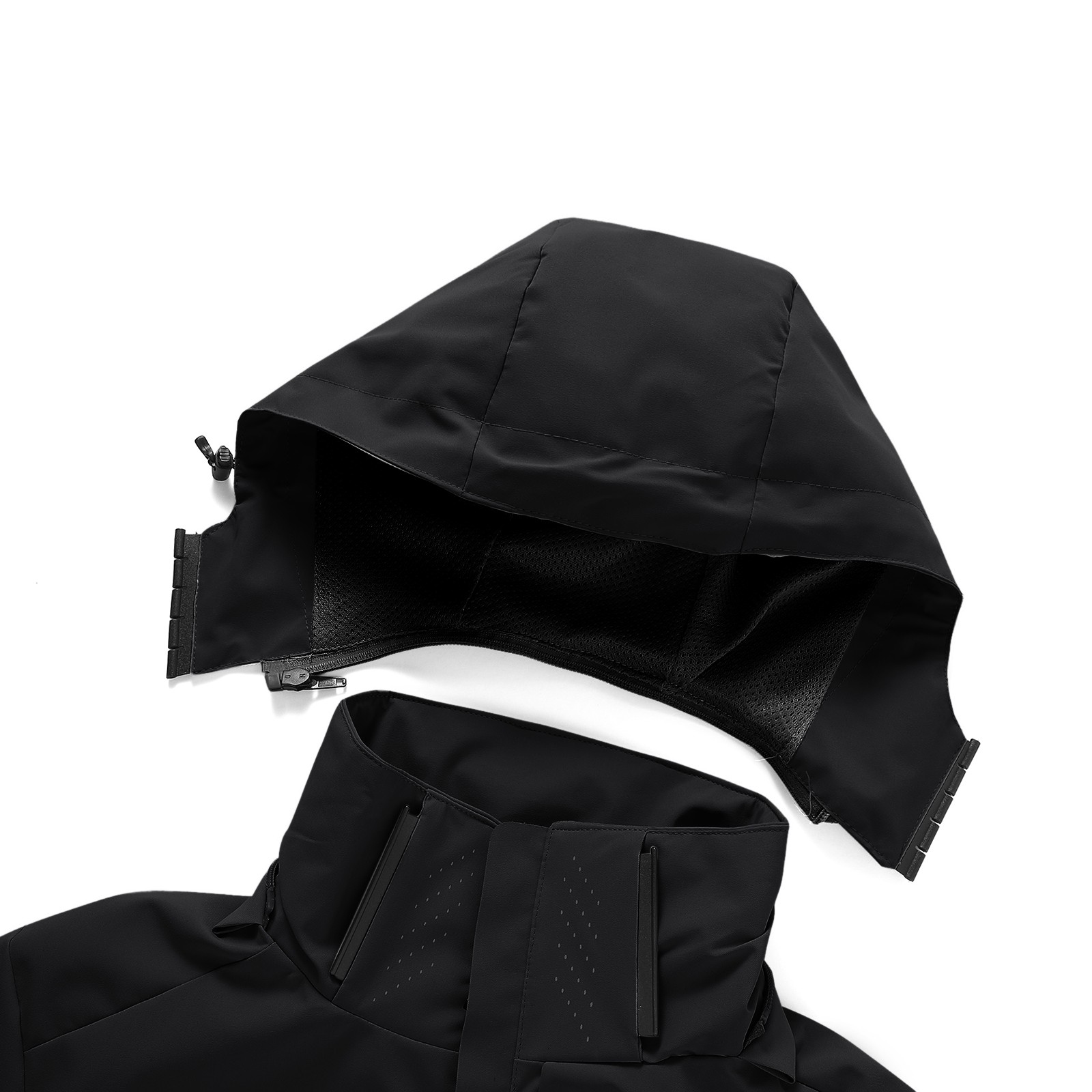 ZIZOCWA Chamarras Para Hombres Para Frio Soft Shell Jacket Men Men'S Casual Detachable Hood Long Sleeve Zipper Pocket Coat Jacket Hiking Outdoor Waterproof Windbreaker Men'S Pullover Ja - image 5 of 6