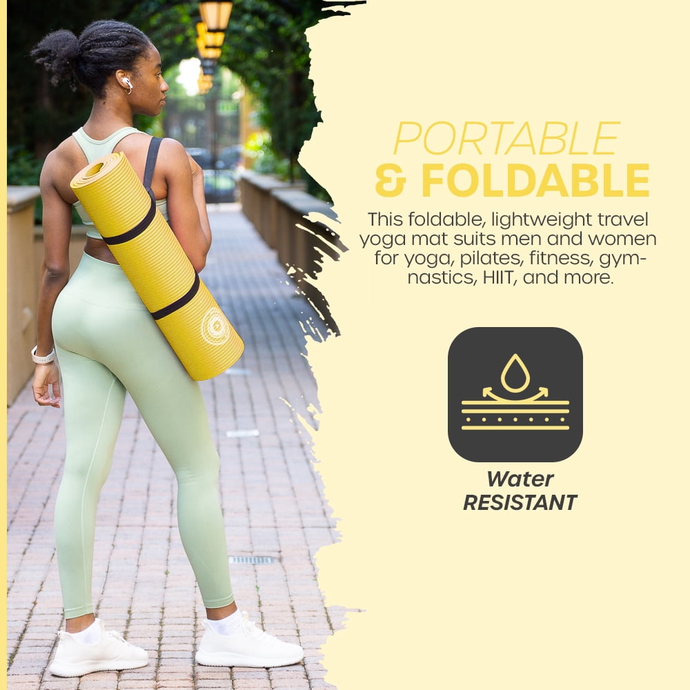 Yoga Mat 10 mm Thickness with Carry Strap | Lightweight and Non slip Yoga Mat For Pilates, Yoga | Free eBook For Mat Workouts