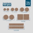 thumbnail image 4 of TruVox Felt Furniture Pads 133 PCS Assorted – Round & Square Floor Protectors for Chair Legs, Self-Adhesive Anti-Scratch Pads for Hardwood Laminate & Tile – Multi-Size Value Pack, Brown, 4 of 6