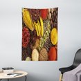 thumbnail image 1 of Spice Tapestry, Top View Illustration of Traditional Herbs and Spices in Bowls Chili Seasonal, Wall Hanging for Bedroom Living Room Dorm Decor, 40W X 60L Inches, Multicolor, by Ambesonne, 1 of 2
